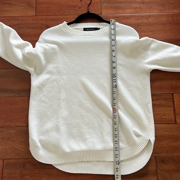 Merokeety Size Large White Waffle Sweater Size Large - Picture 7 of 9